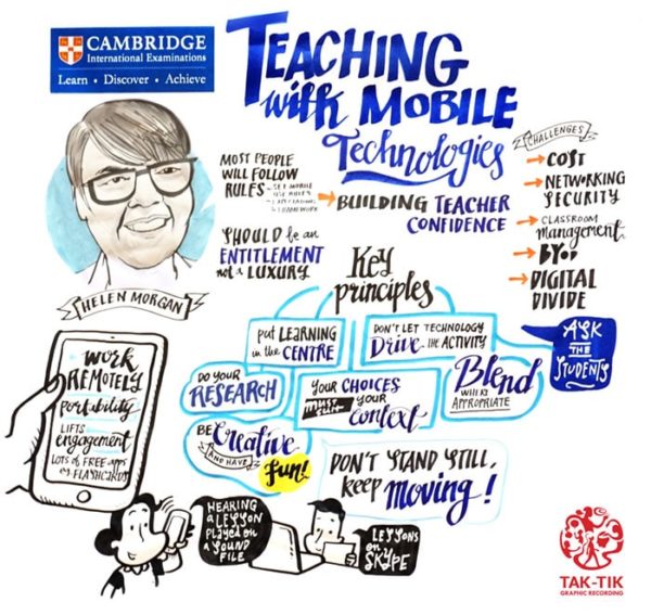 TAK-TIK Graphic Recording for Cambridge International Examinations UK, workshop on helping students to develop an informed curiosity and a lasting passion for learning