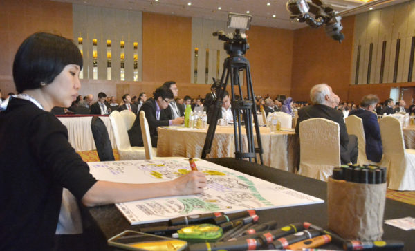 TAK-TIK live drawing of contents into visual for Khazanah Megatrends Forum
